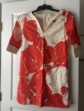 J Crew Orange And White Print Dress Size 2