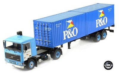 Ixo Volvo Bj. 1983 F10 (P&O) mit 2x 20 Fuß Container Auflieger Truck 1:43 TTR006
