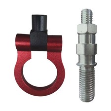 Car Front Bumper Tow Hook, Waterproof Screw-on Trailer 7.69 x 2.28 inch, Red