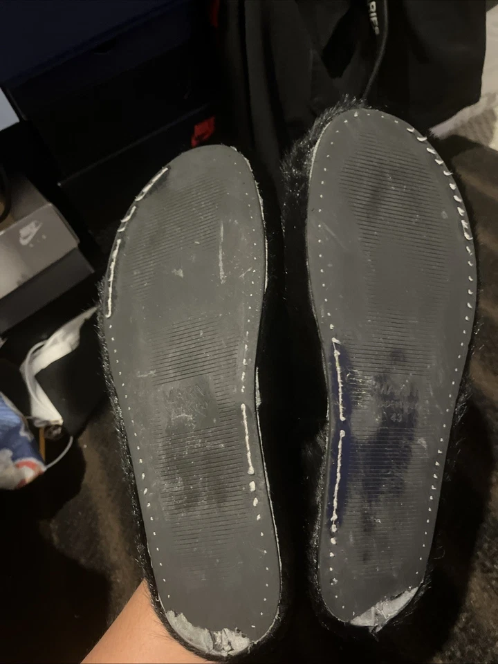 Toboganes Marni negros, talla 43 US para hombre 10, toboganes de piel Marni negros, un poco de ritmo. Foto 3 de 4