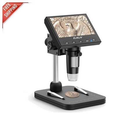8 LED Digital Coin Microscope - 4.3'' Display for Clear Antiques & STEM Learning