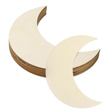 10 Pack 6.7"x2.4" Wooden Moon Unfinished Wood Moon Blank Wooden Cutouts