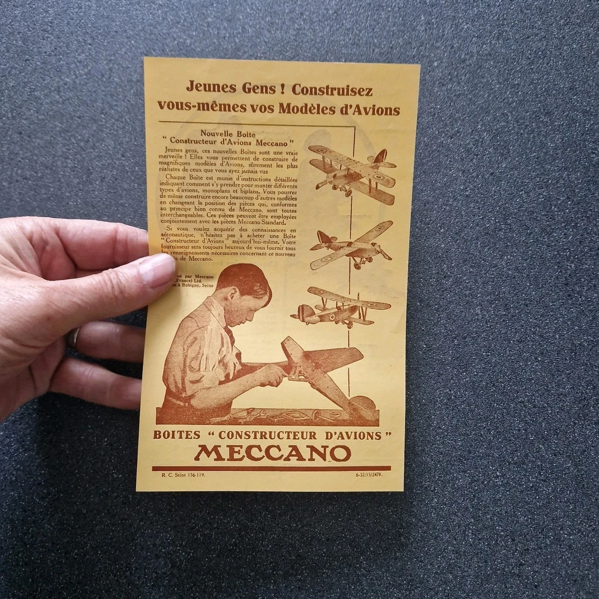 Notice Constructeur Meccano Avion N°0 – Originale Et Ancienne – Bon état – France