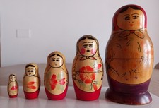 MATRIOSKA VINTAGE RUSSA IN LEGNO DIPINTO A MANO