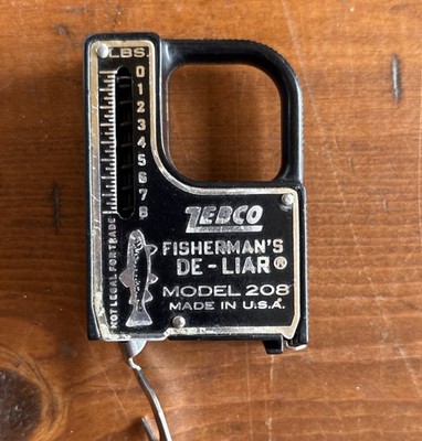 Vintage Zebco Fisherman's De-Liar Model 208 Tape Measure Weight Scale USA
