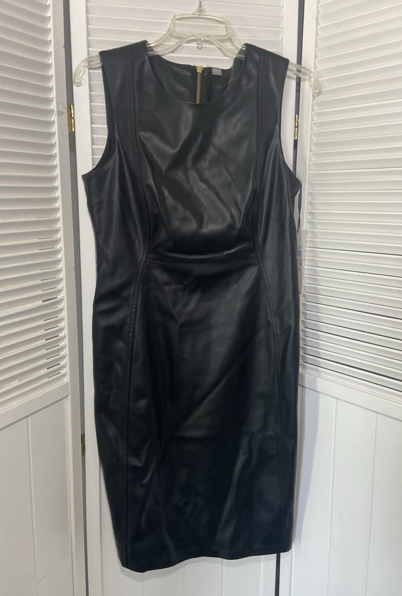 Calvin Klein Faux Leather Sleeveless Sheath Dresses for Women for sale |  eBay