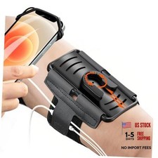 Cell Phone Running Armband - Detachable 360 Rotatable Black Armband