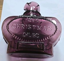 Vintage Mouth Blown Amethyst 1976 Christmas CALEC Glass Bottle - Purple Glass