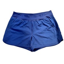 Lands End Navy Blue UPF 50 Swim Shorts w/ Liner Womens sz 14 Active Beach