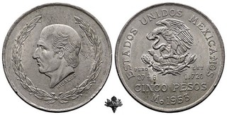 MEXIKO 5 pesos 1953 SILVER Silbermünze Mexico