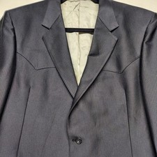 Vintage 1980's Mens DALLAS WESTERN APPAREL Twill Weave Black Blazer Cowboy Ranch