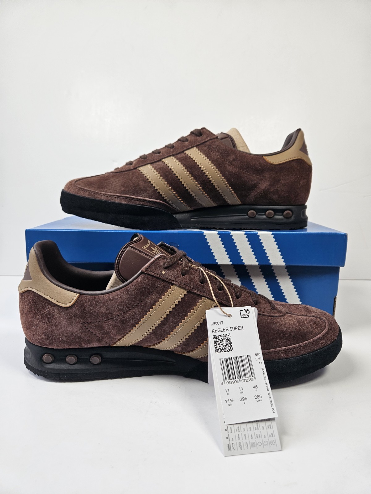 BNIB Men's adidas Originals Kegler Super Suede Brown Gym Trainers UK Size 11 image 4
