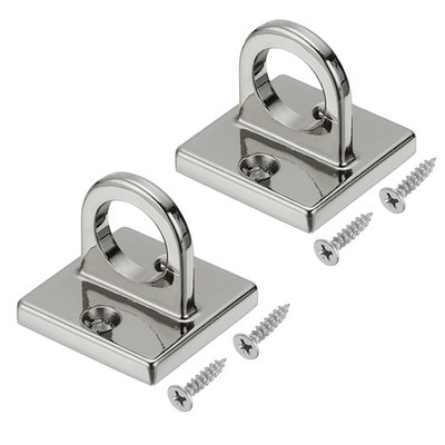Pad Eye Plate U-Haken,2stk Metall-Deckenhaken Wandhalterung Schlaufe,Mattsilber