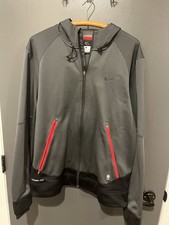 Black Nike Outdoor Therma-Fit L Full Zip Hood Red Zipper Pockets