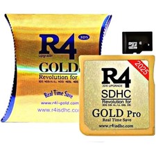 R4 SDHC Gold Pro Adapter with 32GB SD - Unlock 500 Games on Nintendo Consoles