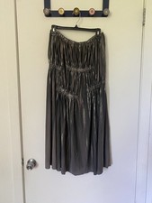 Issey Miyake Vintage Silver Pleated Maxi Skirt Size 3