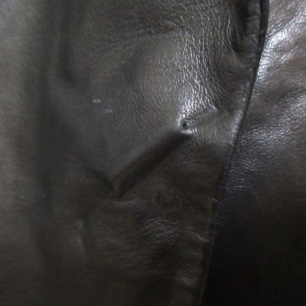 Gucci Tom Ford epoca logo spilla bottoni a pressione davanti giacca sartoriale pelle taglia 40