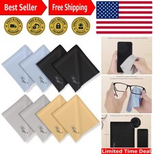 Versatile 8 Pack Microfiber Cloths 6"x7" for Eyeglasses Electronics Clean