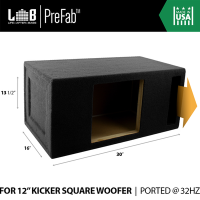 Single Custom-Ported Box for Kicker 12-Inch SoloBaric L7 Subwoofer