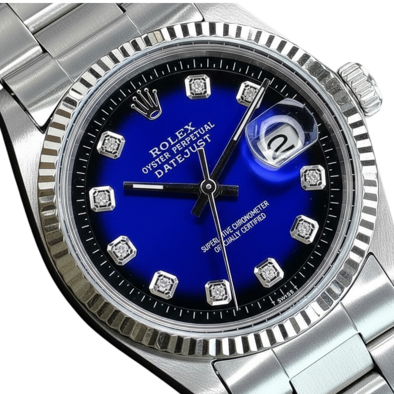 Rolex Datejust Gold Steel Blue Oyster