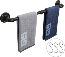 Industrial Pipe Towel Bar, Heavy Duty Bathroom Hardware Towel Holder Accessory,
