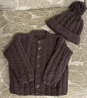 Newly Hand Knitted Cardigan And Hat Age 1 2 Years