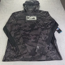 NWT Pelagic Exo Tech Hoody Shirt Men XL Black Camo Pullover Performance Fishing