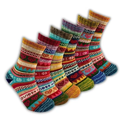 SANFTWOLL 6 Paar Alpaka Socken Wollsocken Damen Wintersocken Kuschelsocken Norweger Hygge