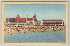 Bathing Beach Convention Hall Asbury Park New Jersey Postcard