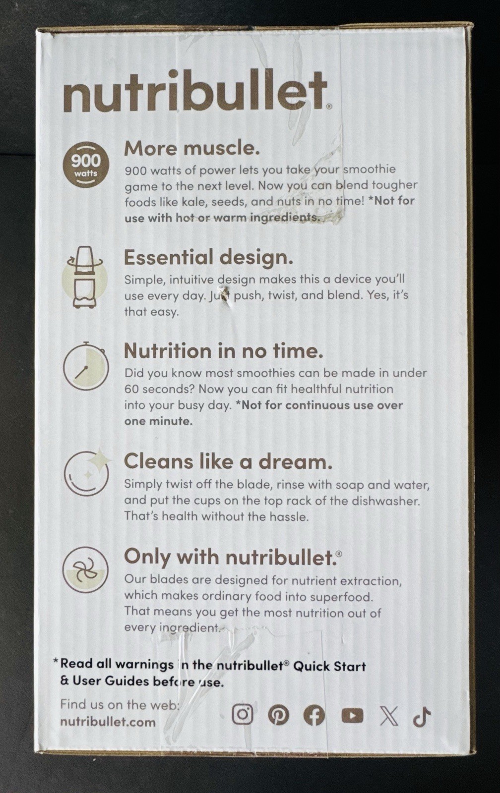 Nutribullet Pro 900-Watt, 32oz. Personal Blender, Linen- BRAND NEW SEALED