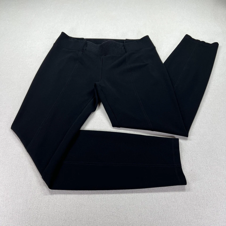 Eileen Fisher Pants Womens Medium Yoke Skinny Black Pant Pull On Ankle Seamed - Image 2 of 4