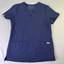 FIGS Scrub Top Shirt Womens XS Extra Small Casma Navy Blue V Neck 3 Pocket Nurse