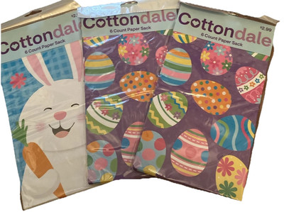 Easter Paper Gift Bags (18 Total)  10.5 x6  New Sealed Easter Treats Gift