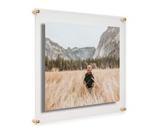 COOL MODERN FRAMES 16x20 Clear Double Panel Floating Acrylic Picture Frame Di...