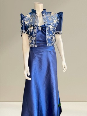navy blue filipiniana dress A Filipiniana Dress for a Filipina-American Debutante Victoria-Riza