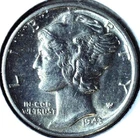 1943 D MERCURY DIME - 90% SILVER - 17.9 mm - 2.50 g - HIGH GRADE - DM 134