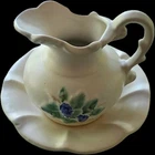 Vintage McCoy Curio Grapes and Vine Pitcher Vase With Attached Basin Art Pottery