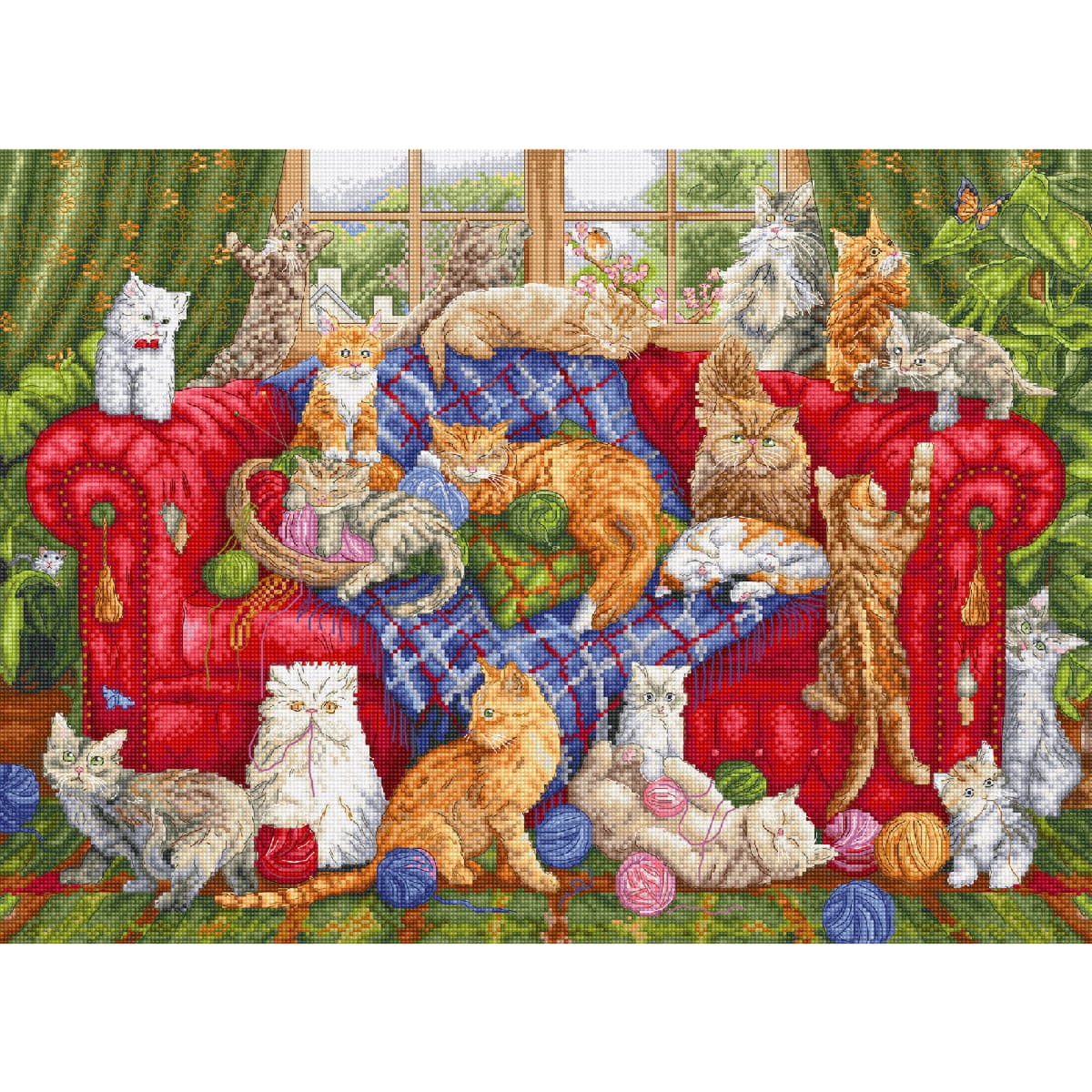 Letistitch counted cross stitch kit ""Meow Manor"", 44x32cm