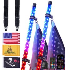 2X Chasing RGB LED Whip Light for UTV Polaris RZR Can-Am Spring Base Turn Signal