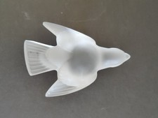 SIGNED LALIQUE FRANCE ART GLASS FIGURAL DOVE FIGURINE