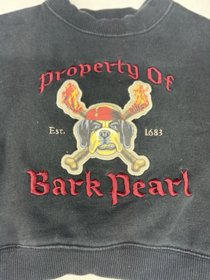 Vtg Big Dogs Bark Pearl Curse Youth 2/3T Spellout Crew Neck Pullover Sweater Y2K - Image 2 of 4