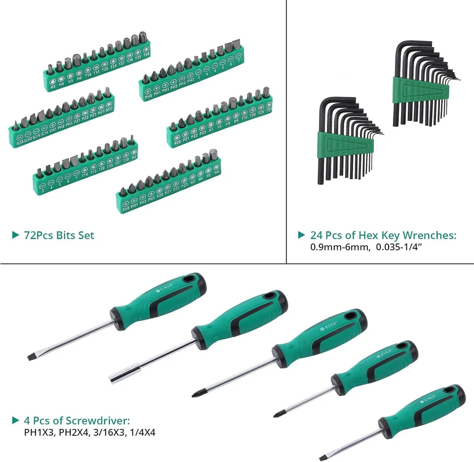 Juego de herramientas mecánicas de 213 piezas Juego de llaves de vaso Kit de herramientas de reparación manual Destornilladores Foto 4 de 4