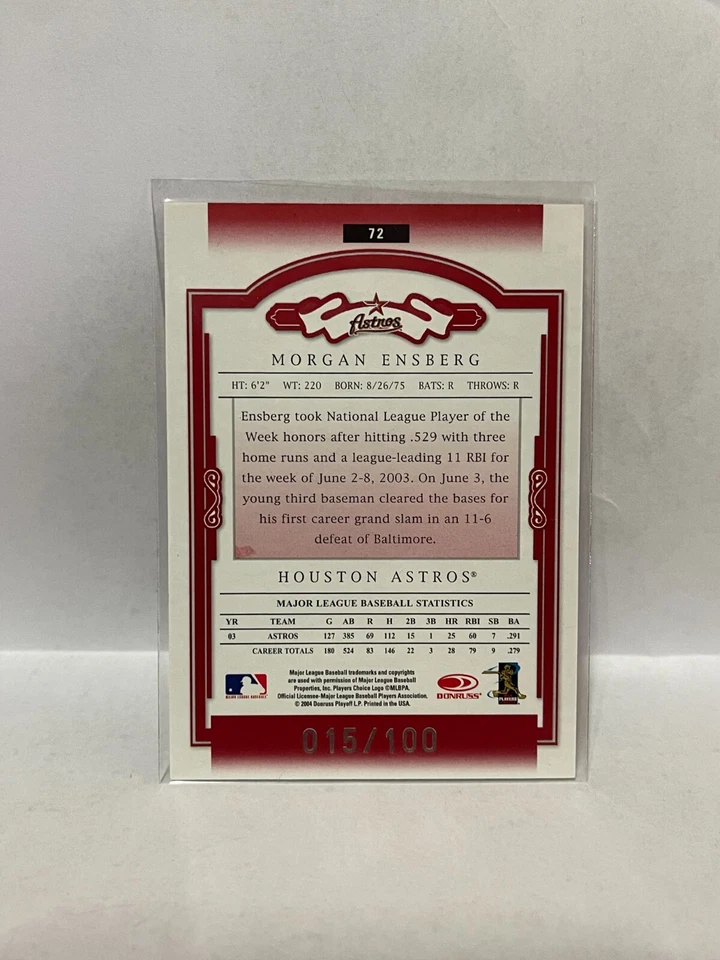 Donruss Classics Significant Signatures 2004 rojo #72 Morgan Ensberg/100 Foto 2 de 2
