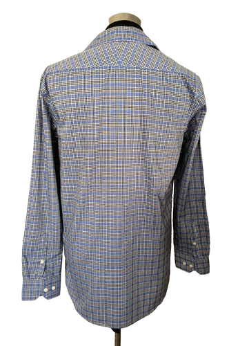 Perry Ellis Premium Slim Fit Shirt Men's Size 15.5/34-35 Blue Gray Black Plaid - Picture 8 of 17
