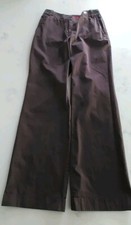 Carolina Herrera Women's Cotton Brown Pants Front Back Pockets Size 2