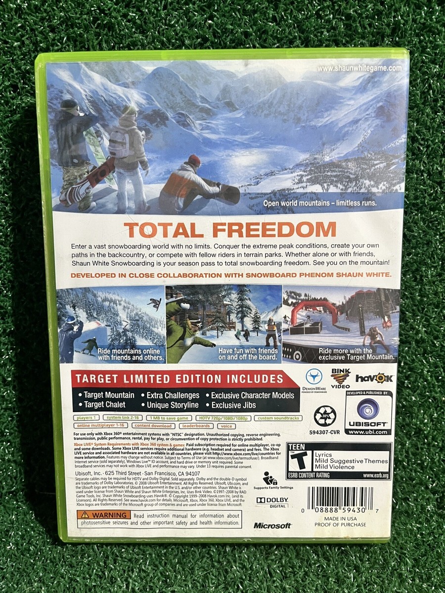 Shaun White Snowboarding Target Limited Edition Microsoft Xbox 360