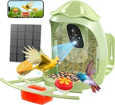 Smart Bird Feeder with Camera – AI Identify & 2K HD Live Video, Outdoor Solar Bi