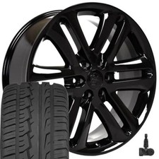 22 Inch Black 3918 Wheels 28545r22 Tires Tpms Set Fits Ford Trucks F150