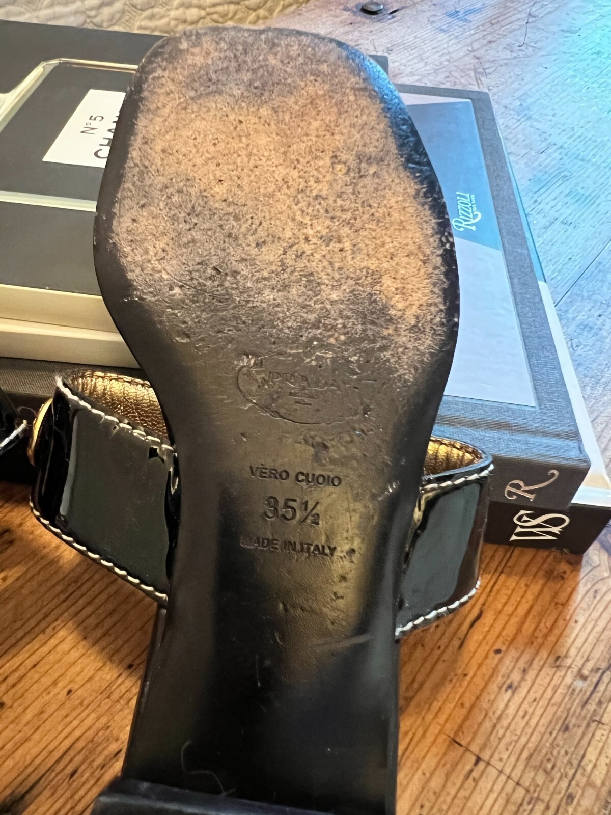 AUTHENTIC Prada split-toe black sandals - made in… - image 3