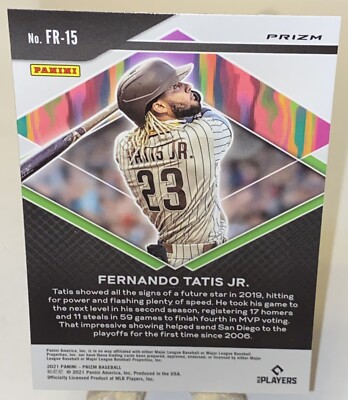 稀少TATIS JR. Fernando Tatis Jr #VT6 Prices | 2021 Panini Mosaic V Tool